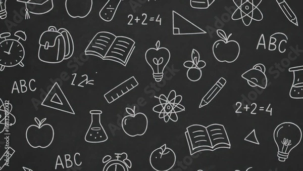 Fototapeta Chalkboard education doodle illustration