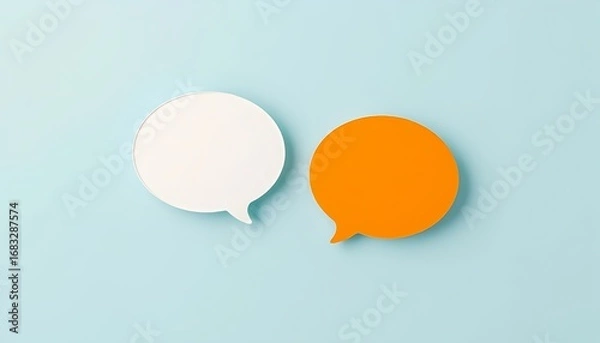 Fototapeta Communication bubbles speech dialogue conversation message chat social media concept