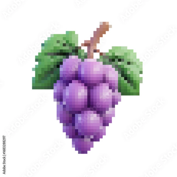 Fototapeta Purple grape pixel art element