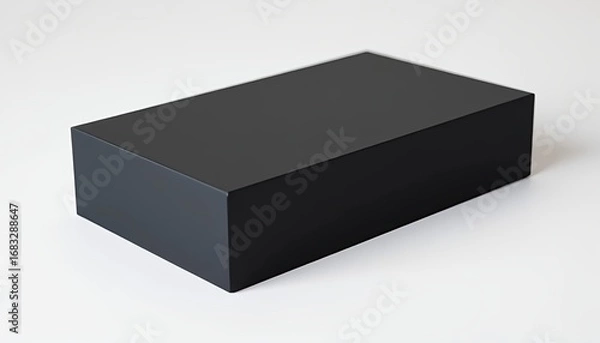 Fototapeta Isolated black box packaging mockup on white background for product presentation