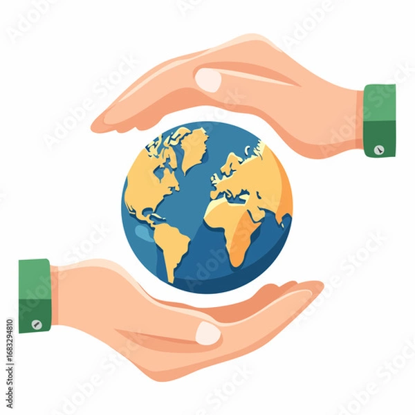 Fototapeta Hands Protecting Earth Globe