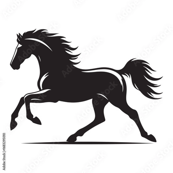 Fototapeta Dynamic horse in motion elegant silhouette