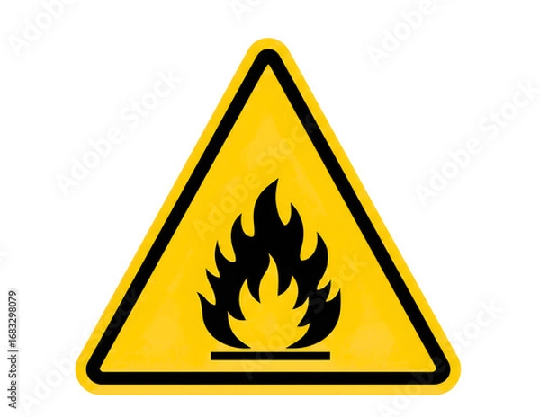 Fototapeta Flammable hazard warning sign isolated on transparent background