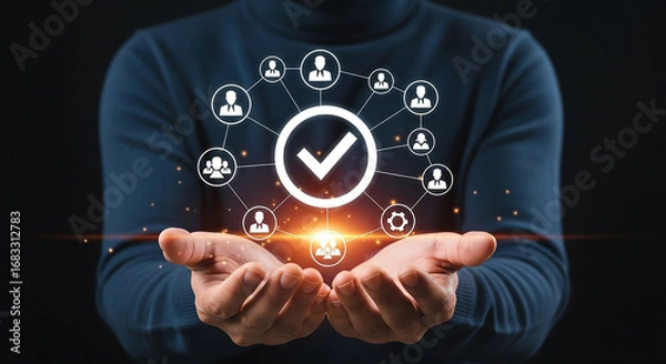 Fototapeta Network Connections Success Business Strategy Social Media Collaboration Teamwork Digital Communication Modern