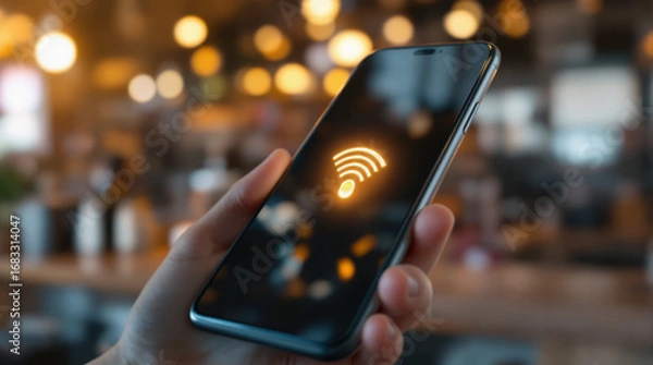 Fototapeta man using smartphone