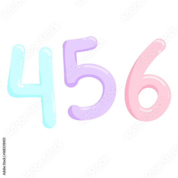 Obraz pink and white numbers