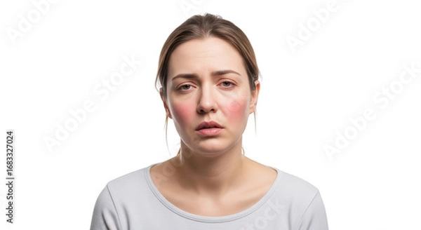 Obraz Condition redness Woman skin face Condition. rosacea with Skin Rosacea condition