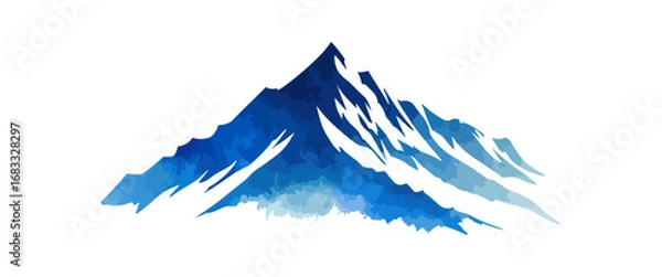 Obraz Abstract watercolor mountain peak graphic