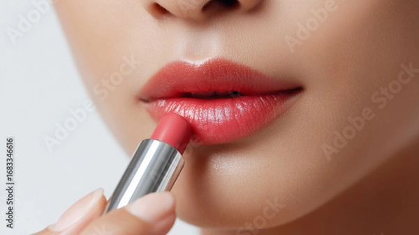 Fototapeta 口紅を塗る女性の写真