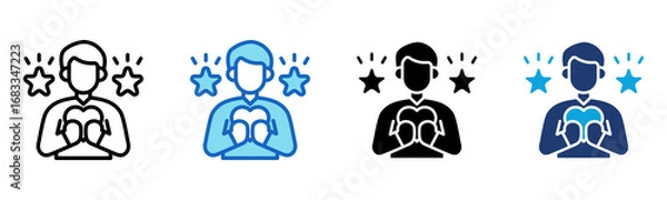 Fototapeta Self Esteem icon Multi Style Vector Illustration