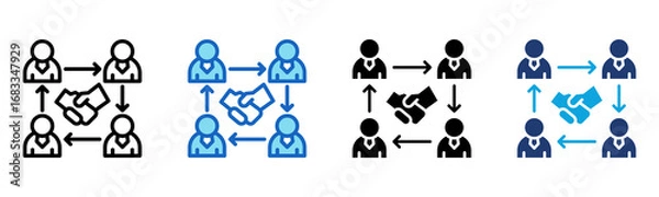 Fototapeta Interpersonal Relationship icon Multi Style Vector Illustration