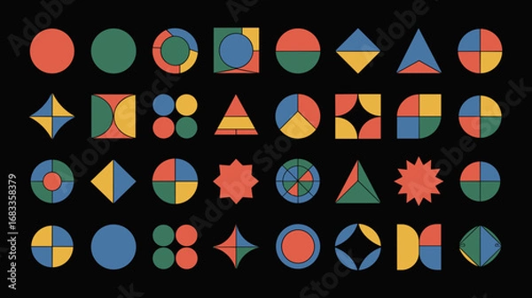 Fototapeta Modern abstract vector shapes set 