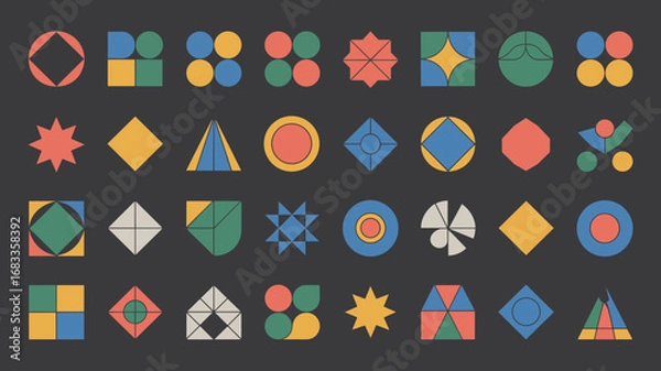 Fototapeta Retro vector geometric elements 