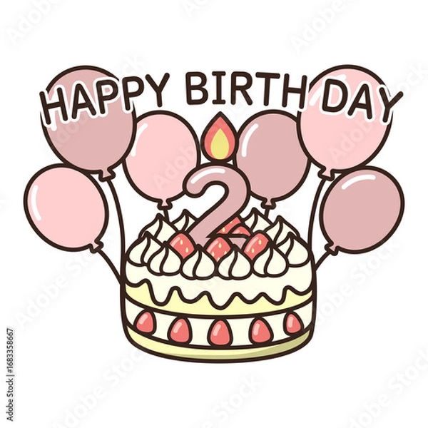 Fototapeta 誕生日ケーキ