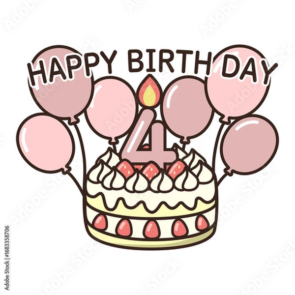 Fototapeta 誕生日ケーキ