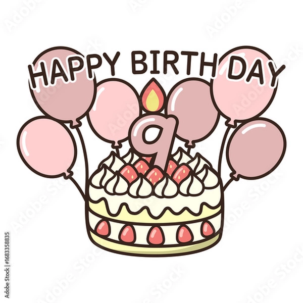 Fototapeta 誕生日ケーキ