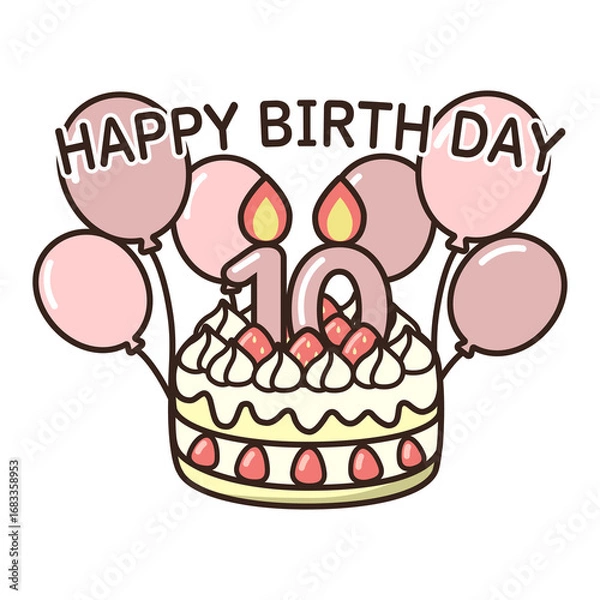 Fototapeta 誕生日ケーキ