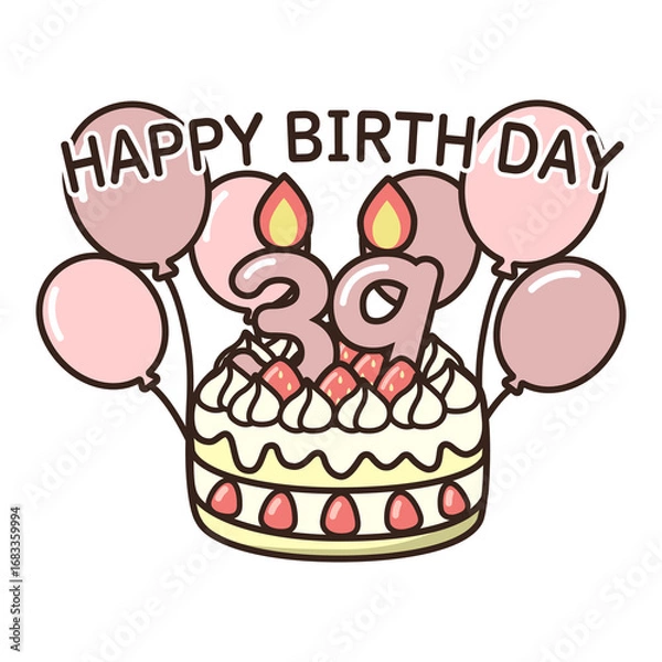 Fototapeta 誕生日ケーキ