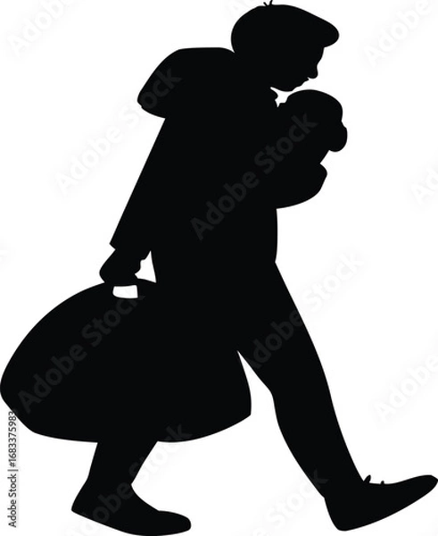 Fototapeta vector silhouette of a man
