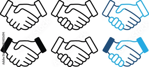 Obraz Hand shake logo icon transparent png. Business agreement handshake icon in different style vector illustration. Two Hands Make a Deal.