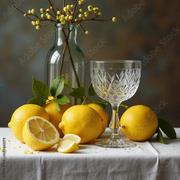 Fototapeta still life with lemons and lemon