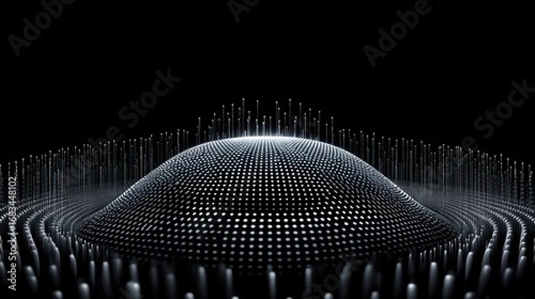 Fototapeta Abstract digital data representation of a complex network in dark background