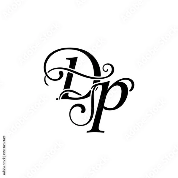 Obraz DP Wedding monogram logo, DP Typography Initial Letter Brand Logo	