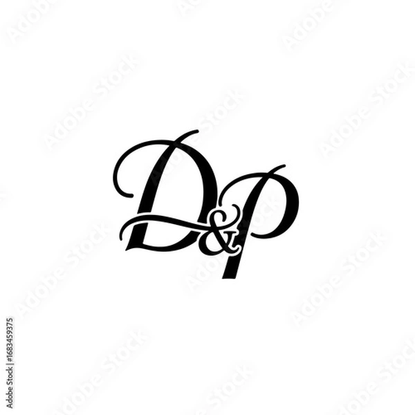 Obraz DP Wedding monogram logo, DP Typography Initial Letter Brand Logo	