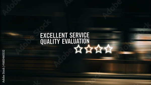 Fototapeta Customer satisfaction ratio with five stars evaluation and service quality concepts