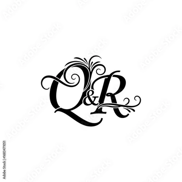 Fototapeta QR Clean Typographic Monogram
