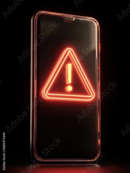 Fototapeta email hacked alert notification on mobile device cybersecurity threats and warnings