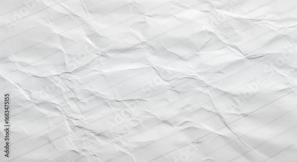 Fototapeta Close up of crumpled white paper texture for background isolated on white background