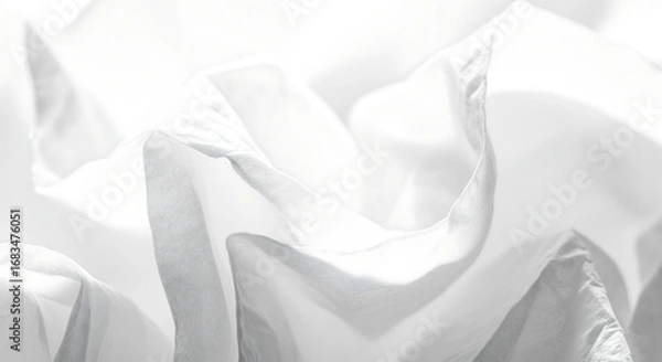Fototapeta Soft white silk fabric with a smooth and elegant texture