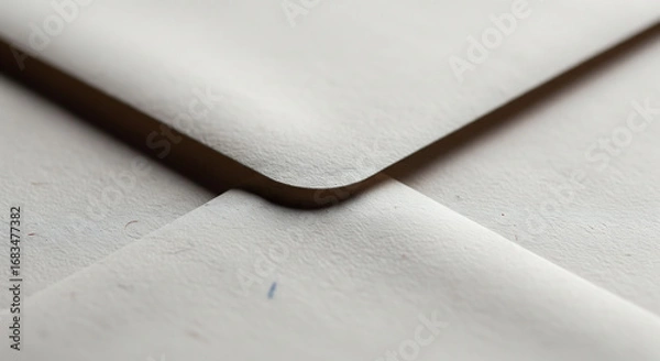 Fototapeta Close up of a white paper envelope isolated on white background