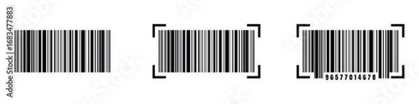 Fototapeta Barcode icon. Barcode vector icon. Simple fake bar code. Bar code for web design. Barcode product distribution icon. Vector illustration isolated on white background.