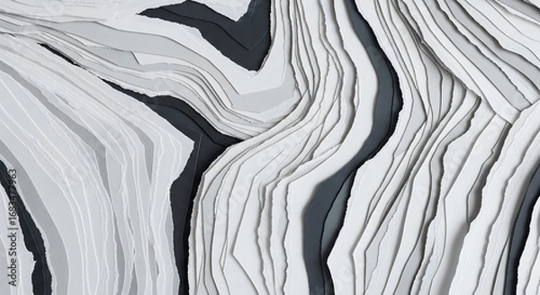 Fototapeta Abstract gray and white wavy lines create a modern and artistic background