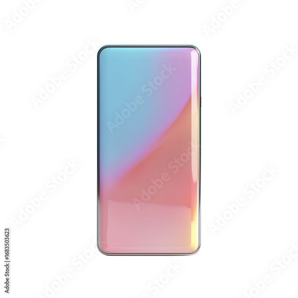 Fototapeta Transparent smartphone device screen mockup with swipe animation Isolated on a transparent background