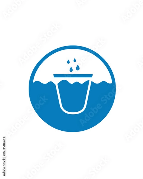 Fototapeta Water table depletion visualization infographic icon Isolated on a transparent background