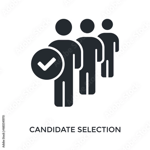 Fototapeta Candidate Selection Icon Glyph Style. Vector Illustration For Graphic Design