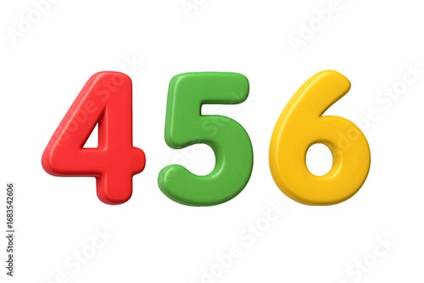 Obraz 3d 456 numbers on png background