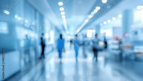 Fototapeta Blurred hospital hallway
