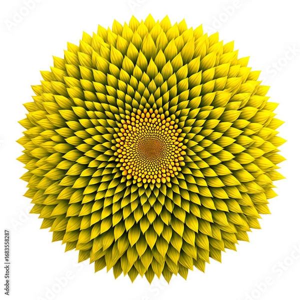 Fototapeta Abstract Yellow Flower with Fibonacci Spiral Pattern