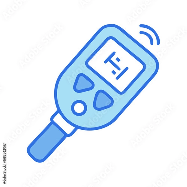 Fototapeta Minimalist glucose meter icon isolated on black background