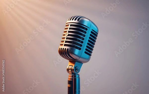 Obraz Rendered retro microphone
