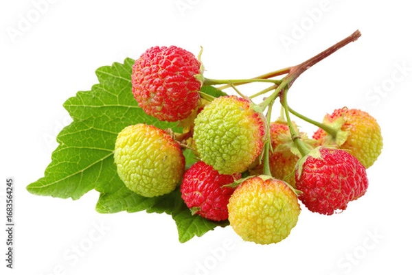 Fototapeta Cluster of colorful berries on a leaf