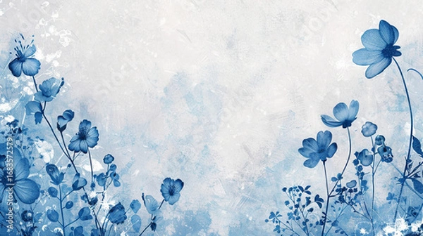 Obraz water drops on blue background