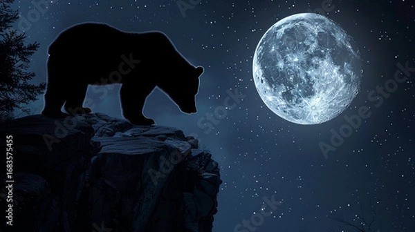 Obraz wolf howling at the moon