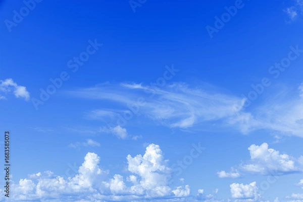 Obraz Summer blue sky and cloud with gradient light background
