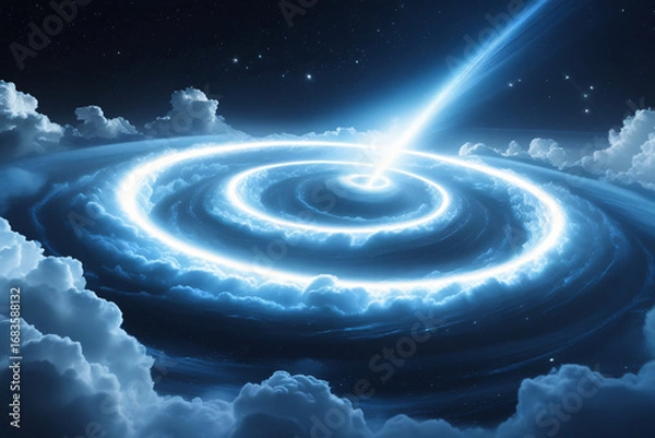 Fototapeta Otherworldly Abstract Space Vortex Artwork with Stars, Clouds, and Bright Light – Mesmerizing Cosmic Swirl in Infinite Universe