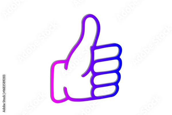 Obraz Purple gradient thumbs up icon